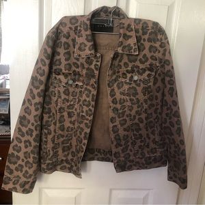 BlankNYC catwalk leopard print denim jacket